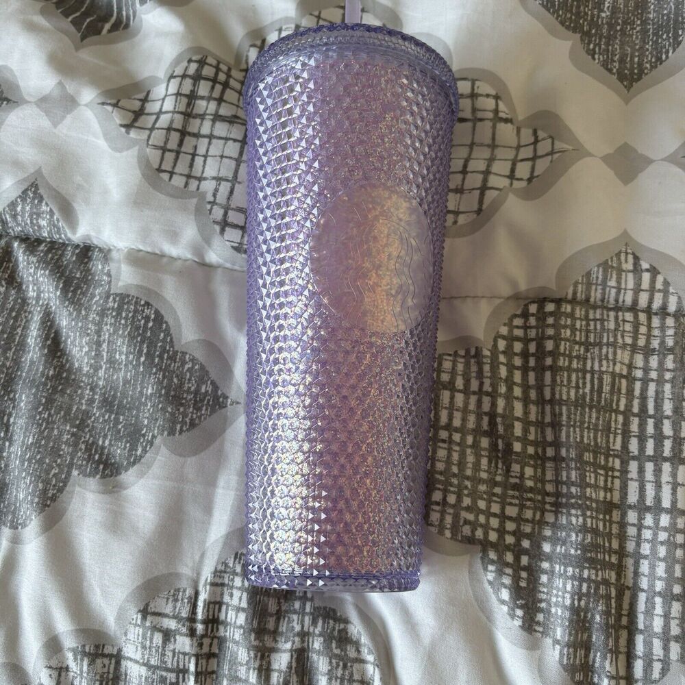 Starbucks China Purple Glitter Studded 24oz Tumbler Straw Cup 2021